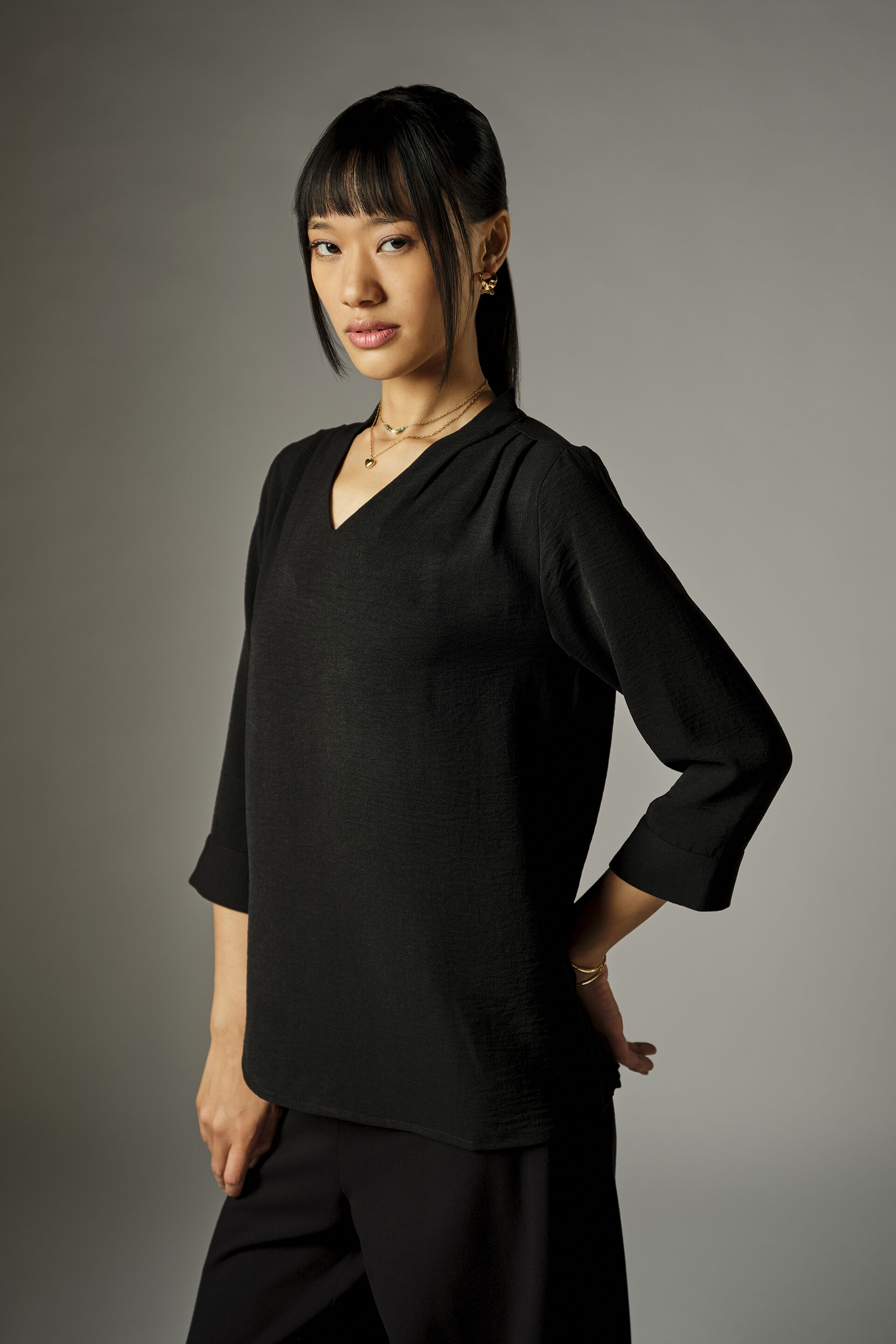 Nerra Dusty Black Top, Black, image 5